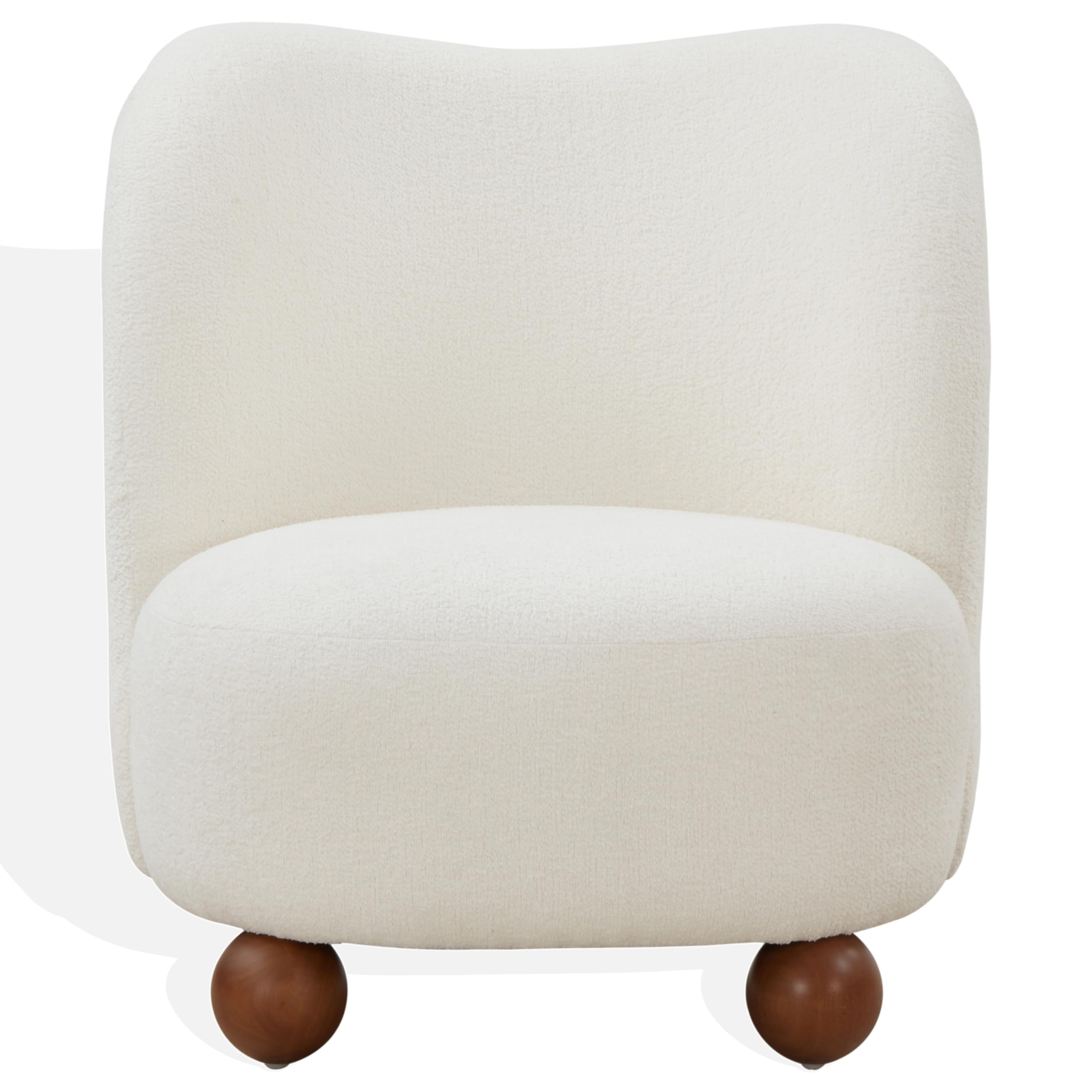 SAFAVIEH Couture Collection Rodolfo Ivory Boucle/Natural Accent Chair