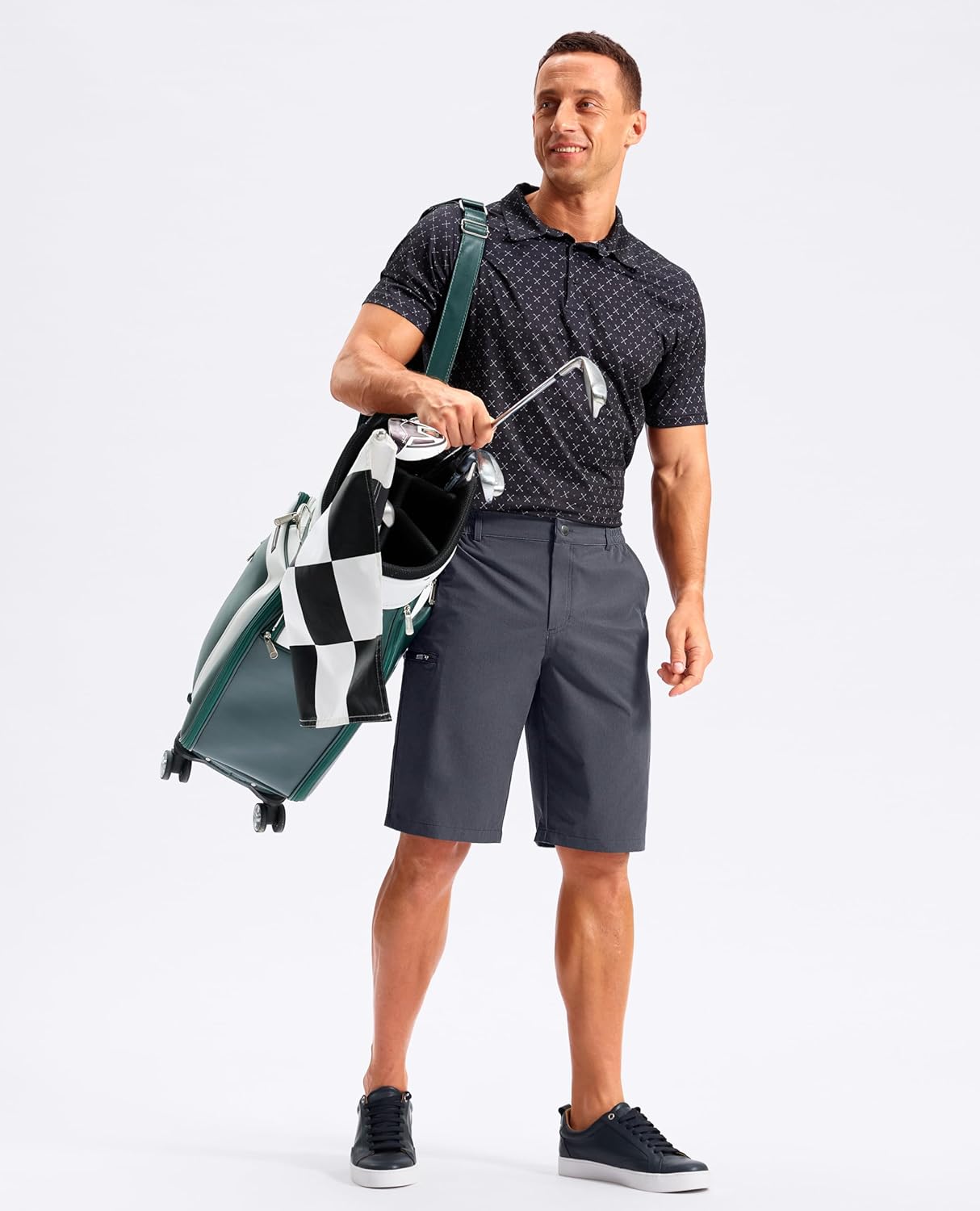 G Gradual Men's Golf Shorts 11" Long with 4 Pockets Lightweight Knee Length Elastic Waist Quick Dry Casual Dress Work Shorts - Image 6