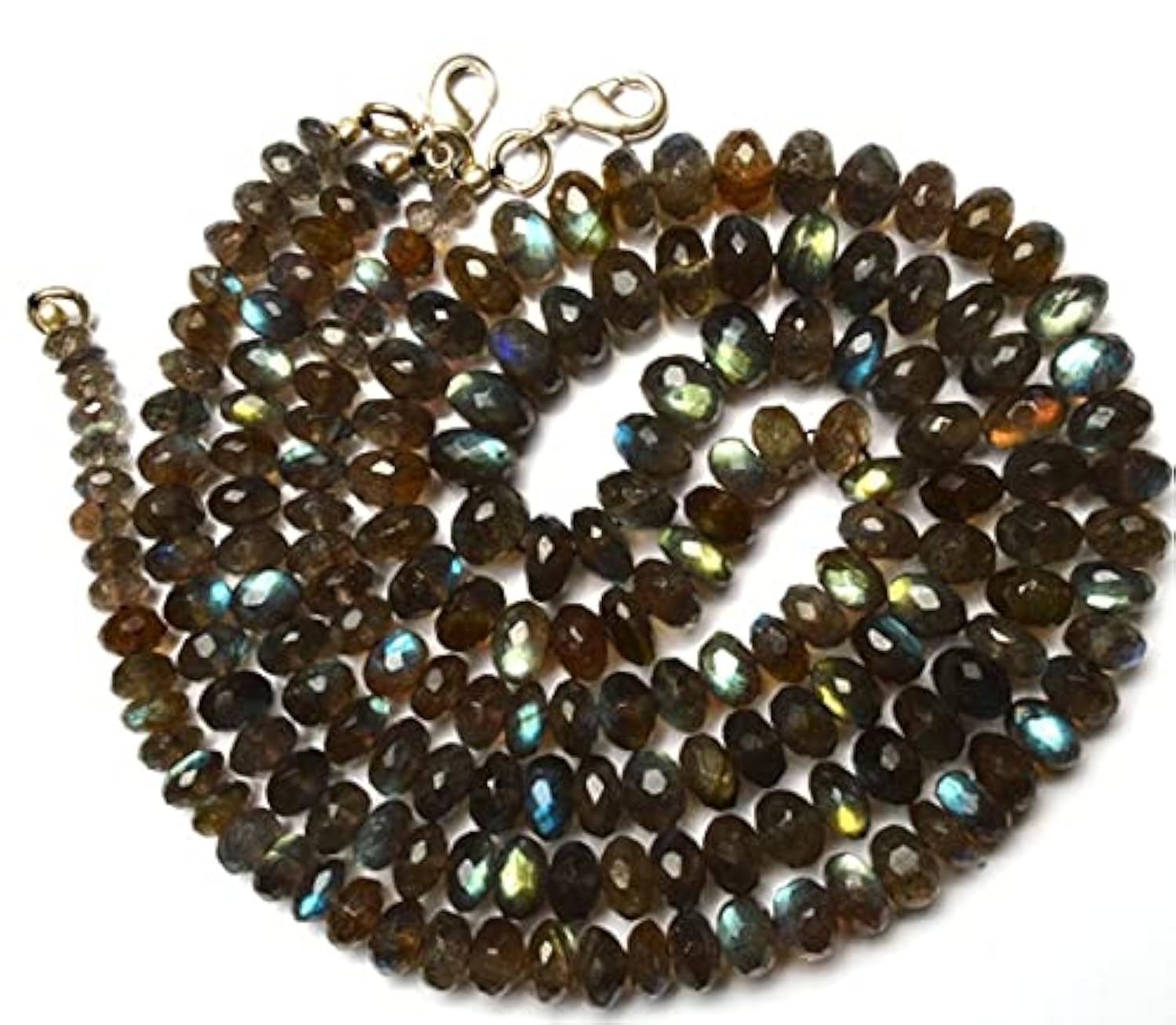 Perles rondelles de labradorite bleue facettées de 6 à 8mm pour création