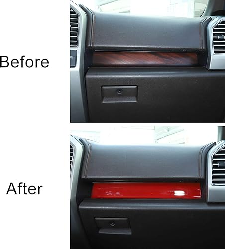 Vista 6 de Voodonala Accesorios de control central para F150, decoración para Ford F150 2015-2020, ABS rojo, 3 piezas (altura 1.69 pulgadas)