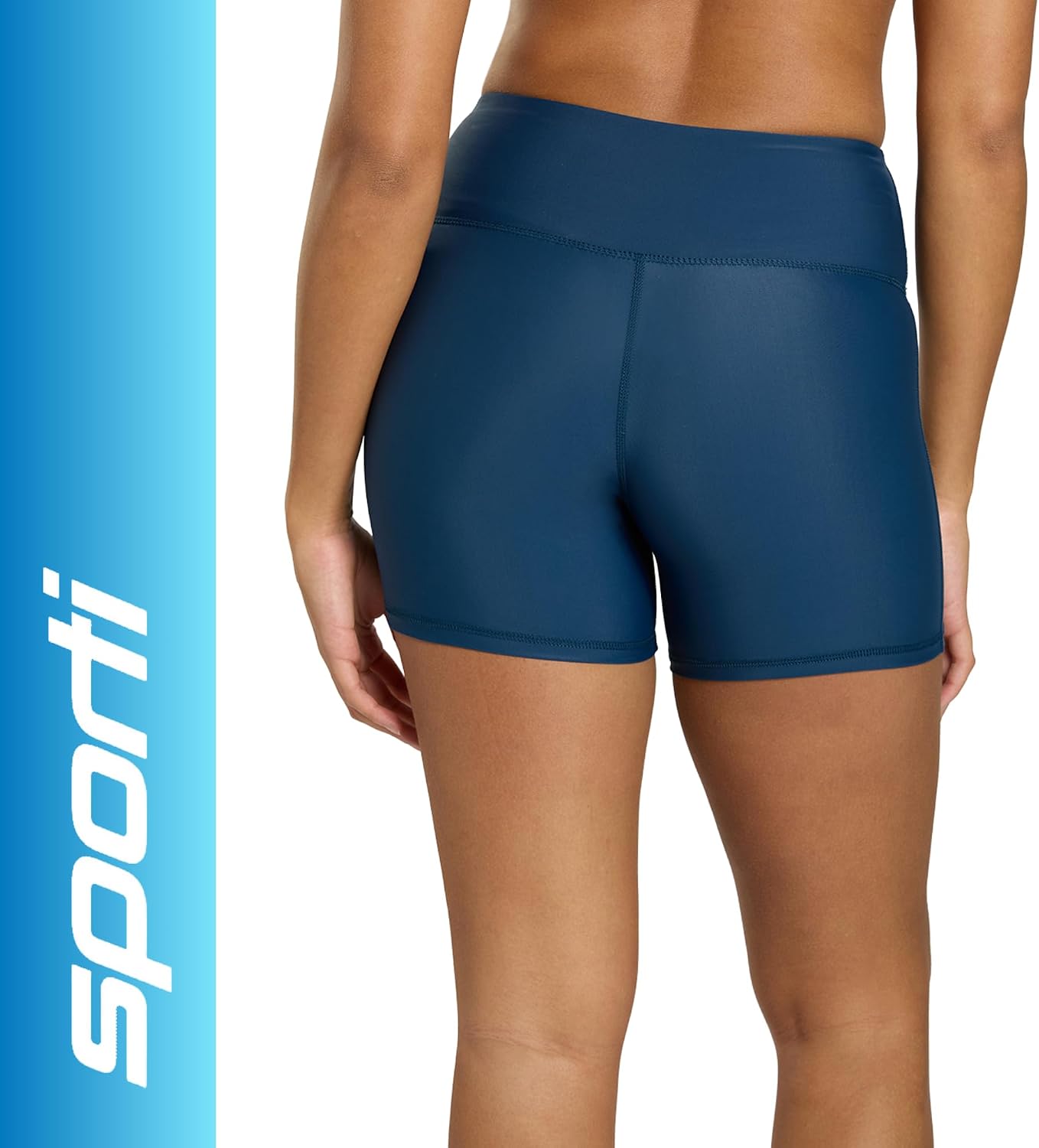 Sporti Women's High Waisted Swim Shorts, 2.25"/ 4.5"/ 8" Inseam Swimming Boyshort, UPF 50 Women's Board Shorts, Tummy Control