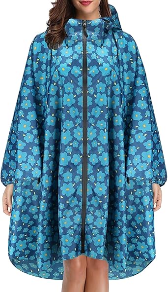 LIEIKIC Regenponcho Damen WasserdichtAtmungsaktivLangRegencape