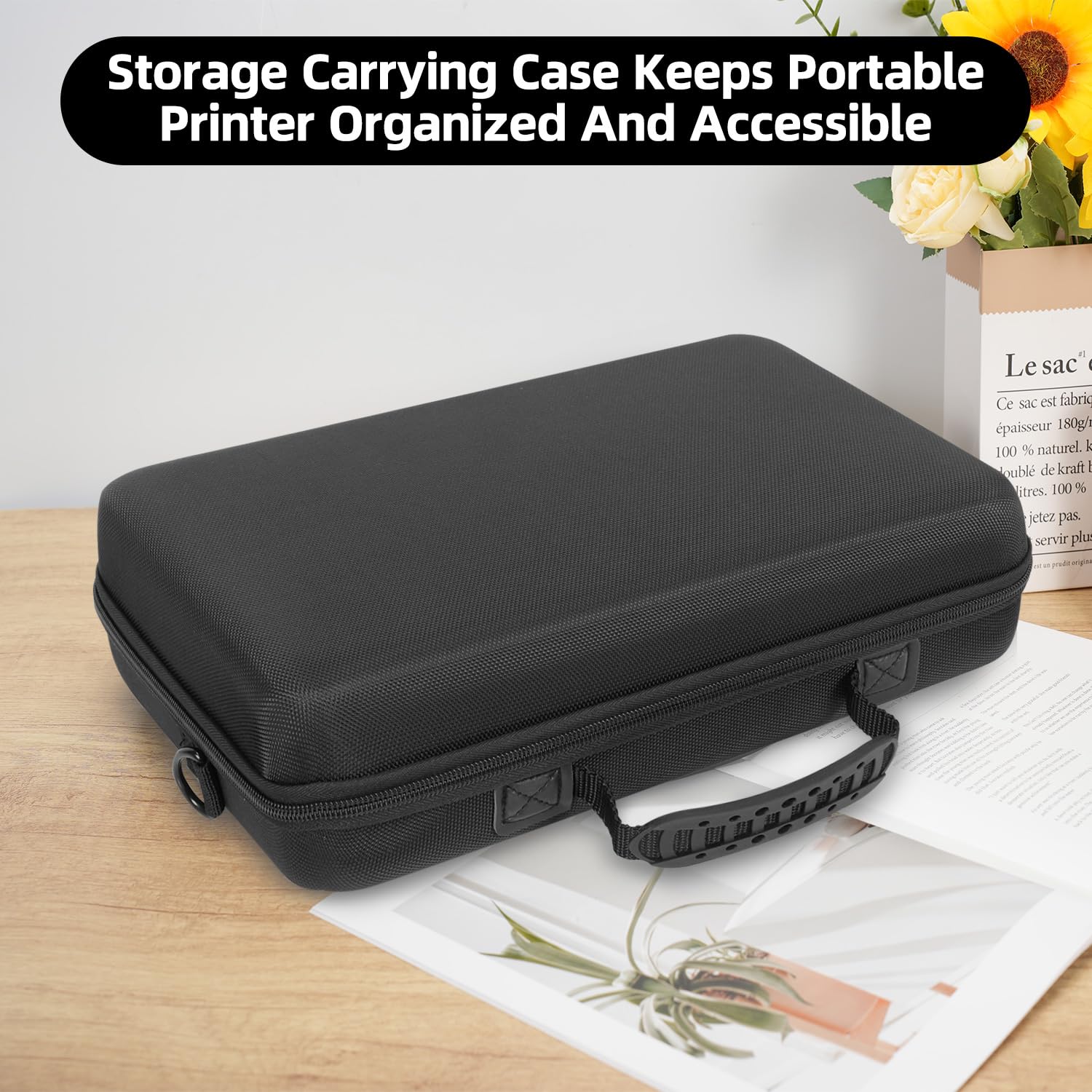 Hartschalen-Reisetasche für Epson Workforce WF-110 / WF-100 kabellose Mobile Drucker, Aufbewahrungstasche für Drucker (nur Hülle) | Schützende Tragetasche, stoßfeste Schale, innerer Aufbewahrungs-Organizer, staubabweisend, für Reisen und Büro, Doppelzweck
