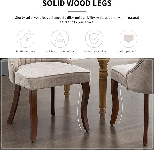 Miniatura 6 de Juego de 4 sillas de comedor modernas, sillas de cocina y comedor de mediados de siglo, sillas de cocina tapizadas de terciopelo con patas de