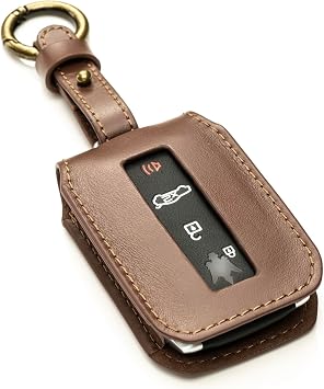 Vitodeco Luxury Premium Genuine Leather Smart Key Fob Case Compatible with Maserati Grecale, Maserati Ghibli 2023-2025 4-Button, Mocha