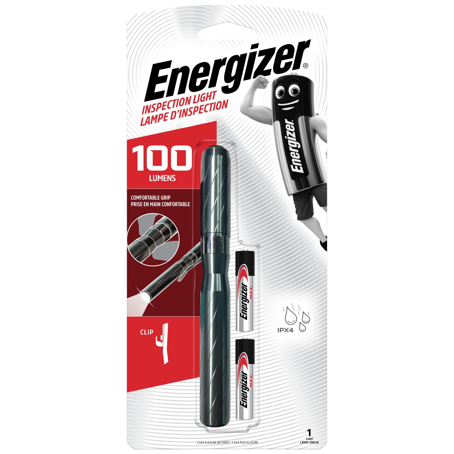 Energizer Linternas Profesionales Inspection Light, Batterie Incluse, 100 Lumen, Cromato-image