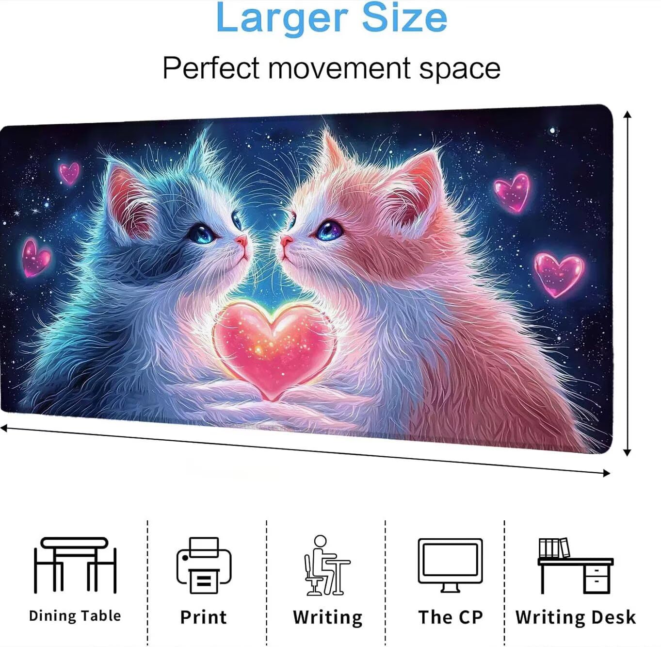 Podkładka pod mysz, podkładka pod mysz XXL 1200 x 600 mm podkładka pod mysz dla graczy, wodoodporna gumowa podstawa, duża podkładka pod mysz do gier na biurko szyte krawędzie wodoodporna
