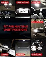 Vista 19 de LASFIT 194 LED Bulb 6000K White, T10 168 2825 W5W LED Replacement Light Bulbs, For Dome Map Light, Door Light, Courtesy Light, License Plate Light