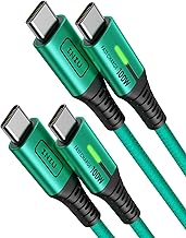 INIU USB C to USB C Cable, 100 W [2 m + 2 m, Green] Type C Fast Charging Cable PD 5A QC 4.0 Nylon Charging Cable USB-C Charging Cable for iPhone 15 MacBook Pro 2021 iPad Air Samsung S22 PS5 Pixel 7