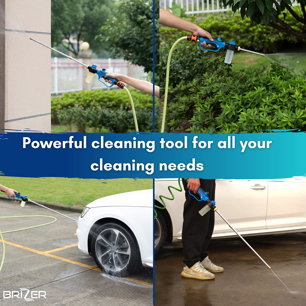 BRIZER Hydro Pressure Washer Wand Jet Garden Hose Portable Pressure