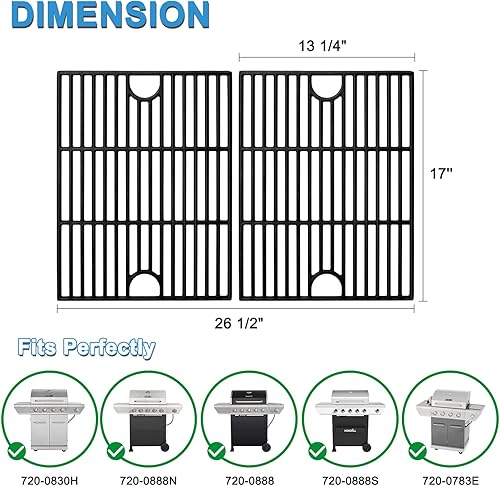Miniatura 2 de Adviace Rejillas de cocción para parrilla de 17 pulgadas para Home Depot Nexgrill 720-0830H, 720-0783E, 720-0888, 720-0888N, 720-0888S, rejilla de