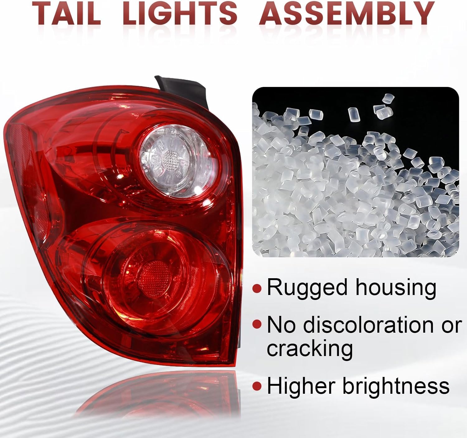 Tail Lights Assembly Compatible with 2010-2015 Chevy Equinox,Left Driver Side Rear Light Taillights Replacement # GM2801242