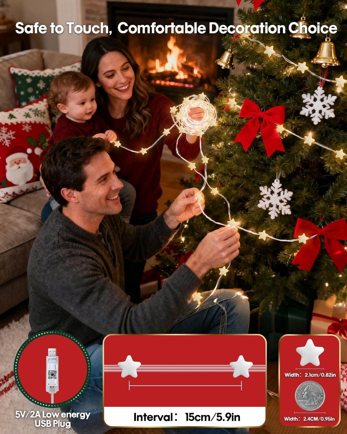 Super RGB Smart Star Fairy Lights 16.4Ft, 16M Color Changing String Lights with Remote & APP Control, Music Sync, Timer, RGB DIY Colored Twinkle Lights Hanging for Indoor Bedroom Party Birthday Decor image 2