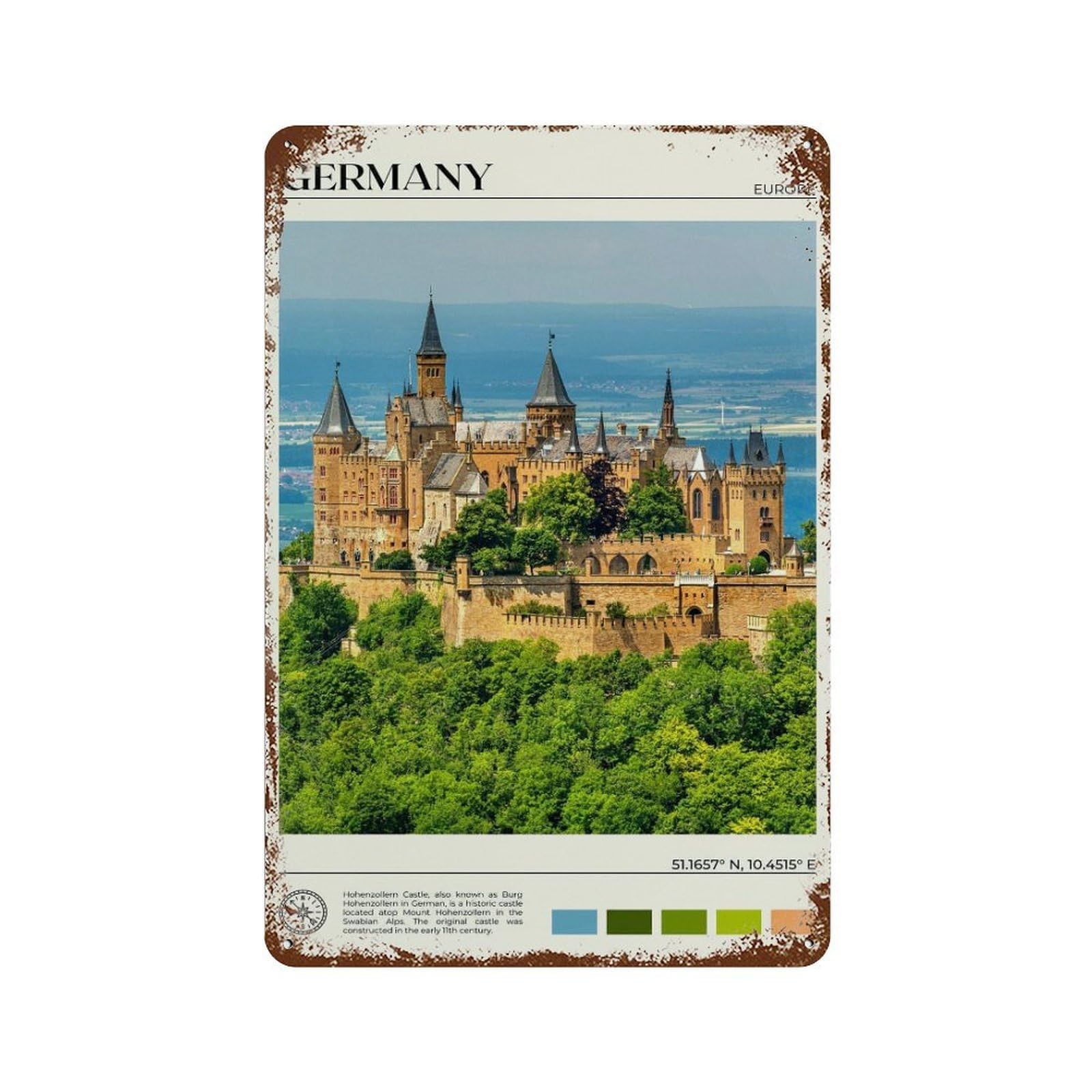 xiaoxiaoshen Real Photo Germany Decor Berlin Europe Wall Decor Art Metal Tin Poster Modern Home Decor Art Home Bar Shop Decorations Vintage Sign 30x20cm