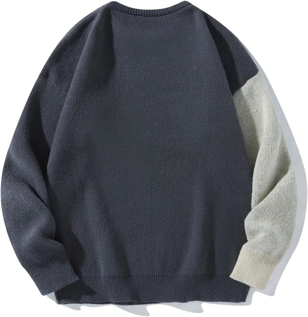 SHENHE Men's Graphic Cat Print Colorblock Crewneck Drop Shoulder Long Sleeve Pullover Sweater - Image 2