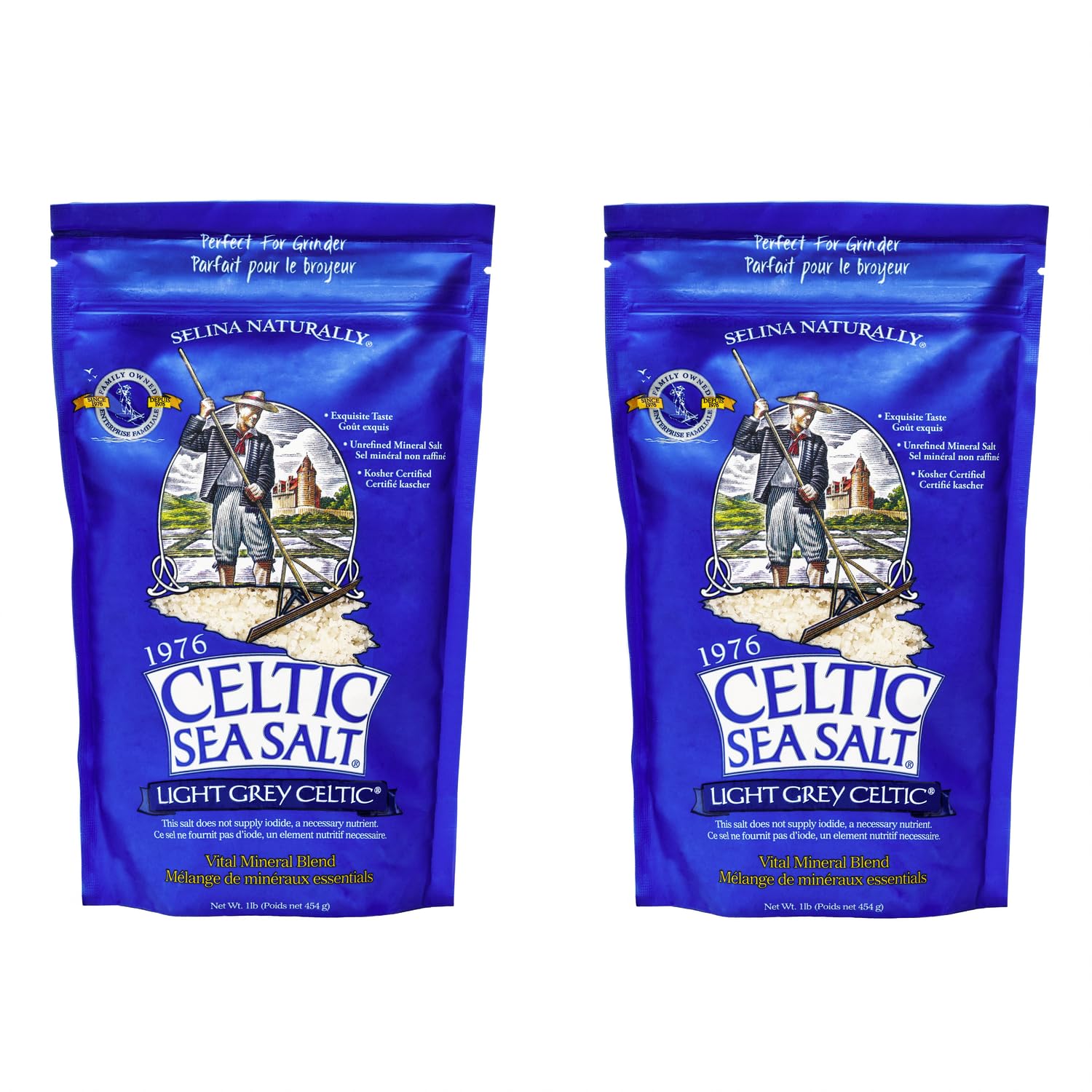 Light Grey Celtic Sea Salt Resealable Bags
