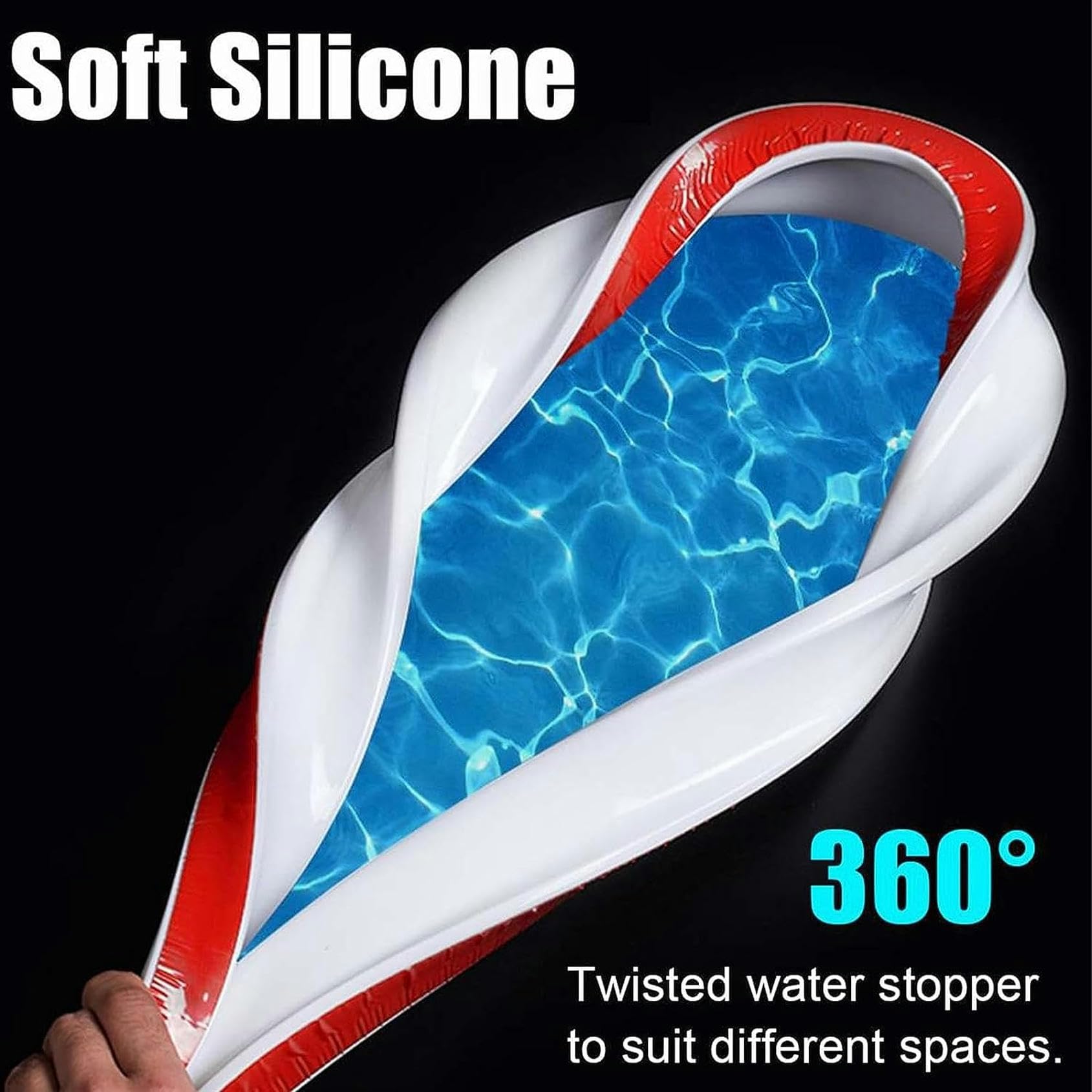 Protezione dall'acqua in silicone da 78 pollici, barriera impermeabile con soglia per doccia in silicone, barriera per doccia con tappo dell'acqua Diga in gomma Blocco dell'acqua in silicone Separazio