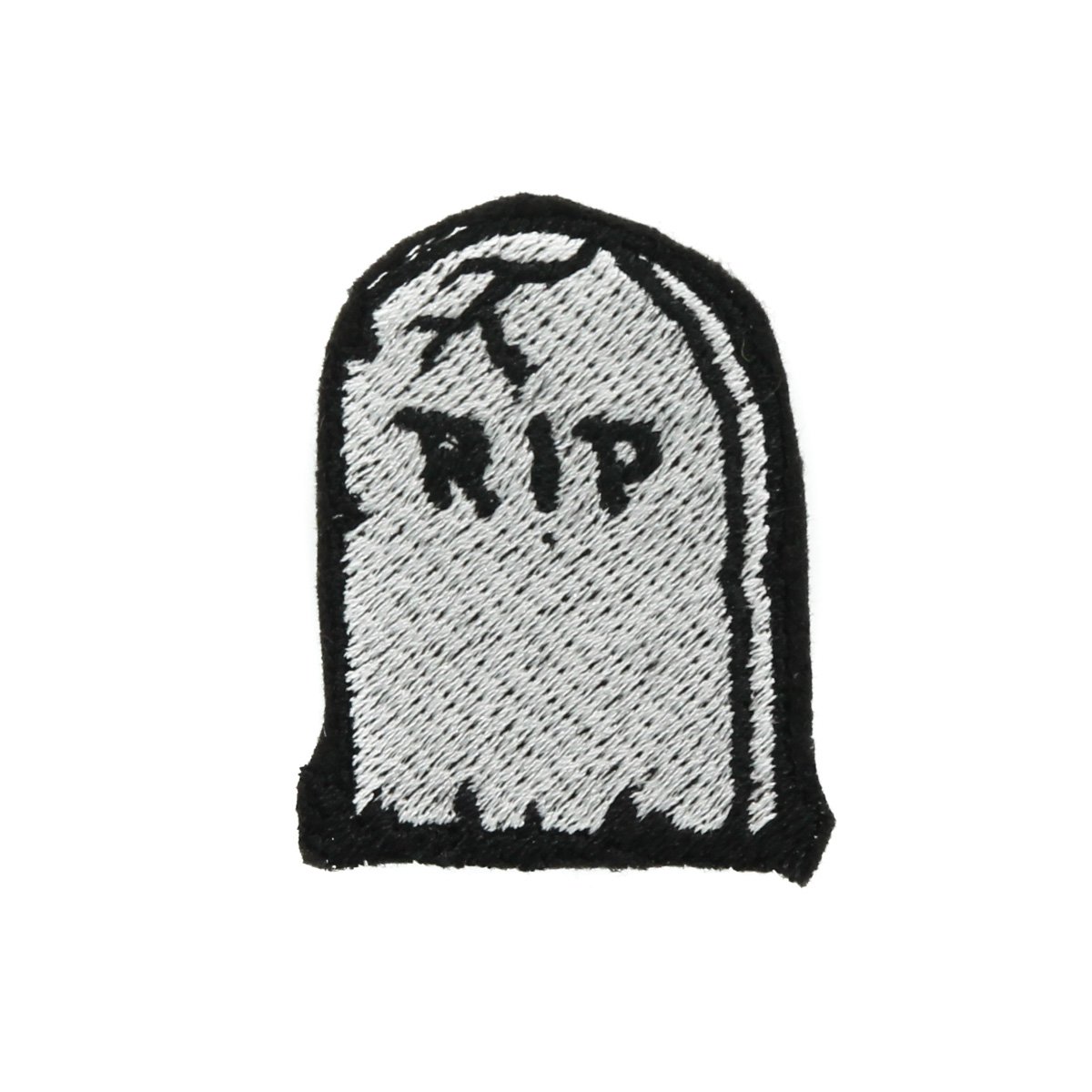 RIP Tombstone Small Iron On Embroidered Patch