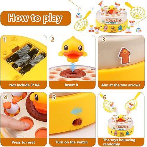 Miniatura 7 de B.Duck - Juego de captura de rebote, juegos de mesa, divertido juguete de pato para rebotar y atrapar, juego familiar interactivo para niños de 3 a