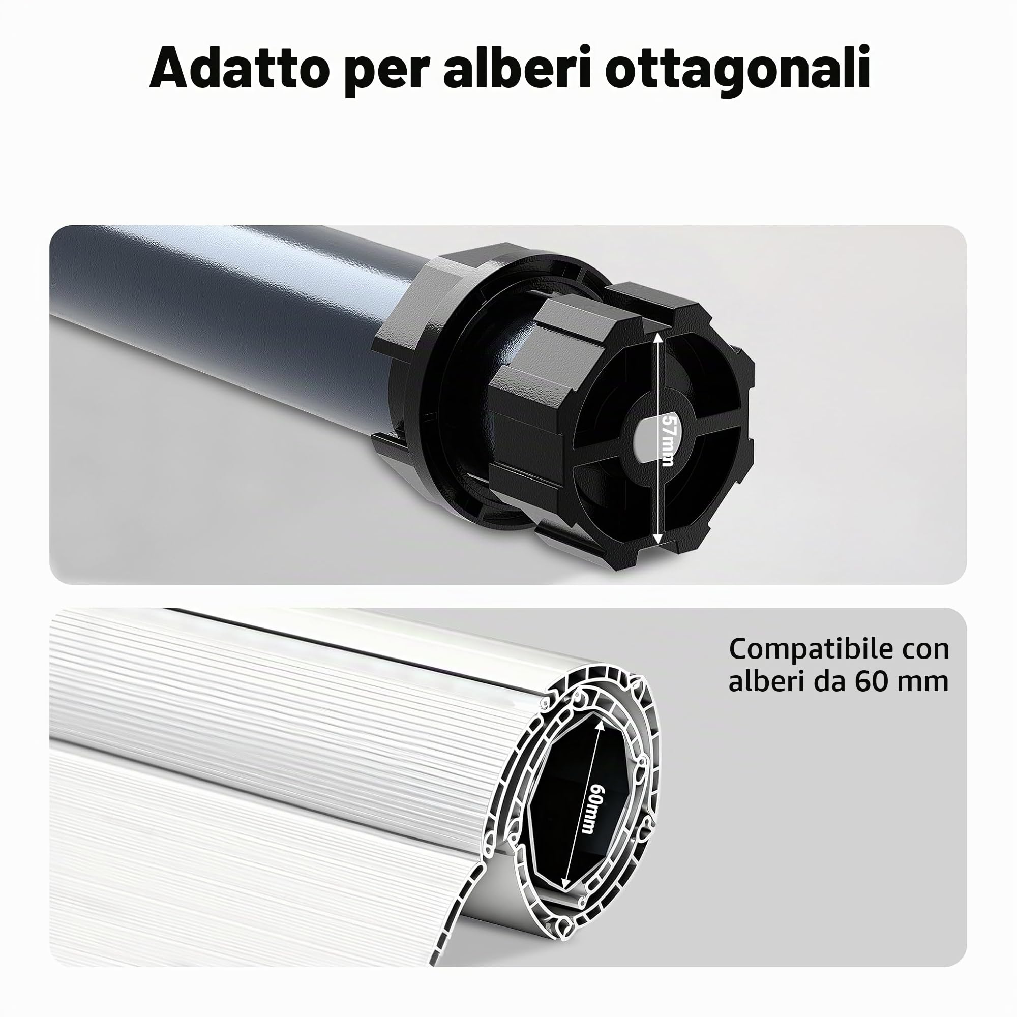 Motore per tapparelle da 156watt 20Nm con finecorsa IP44 Automazione avvolgibili