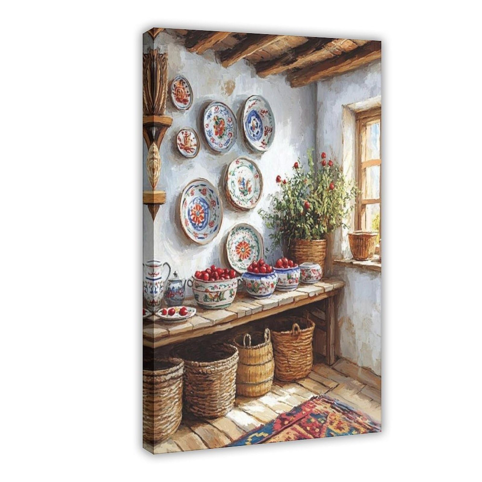 UTGN Granatapfel-Keramik-Poster auf Leinwand, Wandkunstdruck, Bild, Gemälde, 50 x 75 cm