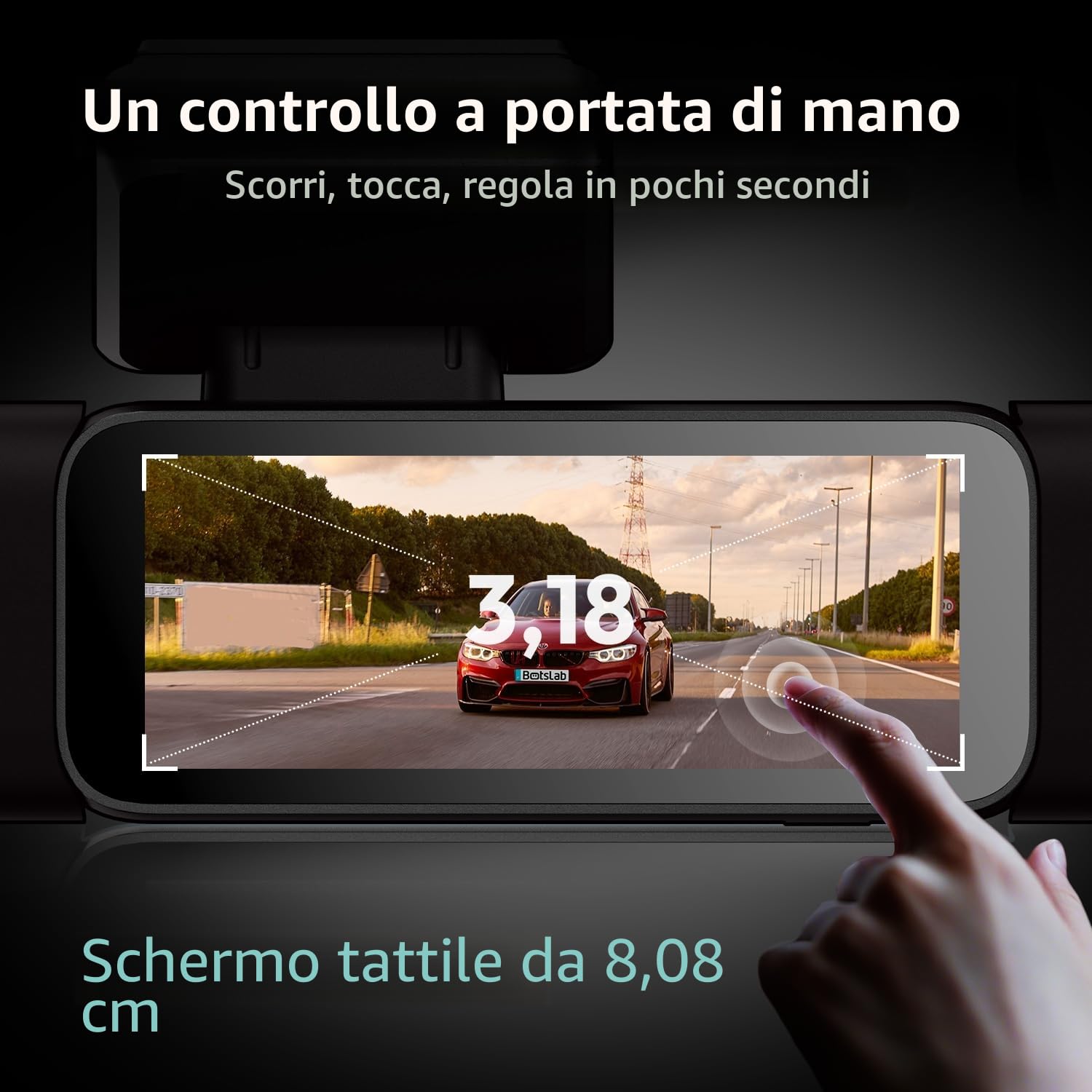 BOTSLAB 3K 4 Canali Dash Cam, Telecamera Anteriore 3K/4K e Telecamera per Auto 1080p*3 Sinistra Destra Interna, Dash Cam a 560° per Auto, 5,8GHz WiFi,GPS, Controllo Vocale, Scheda SD da 128 GB Inclusa