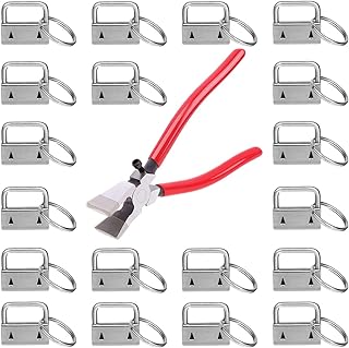 KeyFob Hardware Set, Shynek 40pcs Key Fob Hardware 1 Inch with Key Fob Pliers for Wristlet Keychain, Key Lanyard and Key Chain Making Hardware Supplies