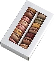 Vista 1 de Cajas de macarrones para 12 a 14 unidades, color blanco con ventana transparente [15 piezas], contenedor de macarrones o caja de embalaje