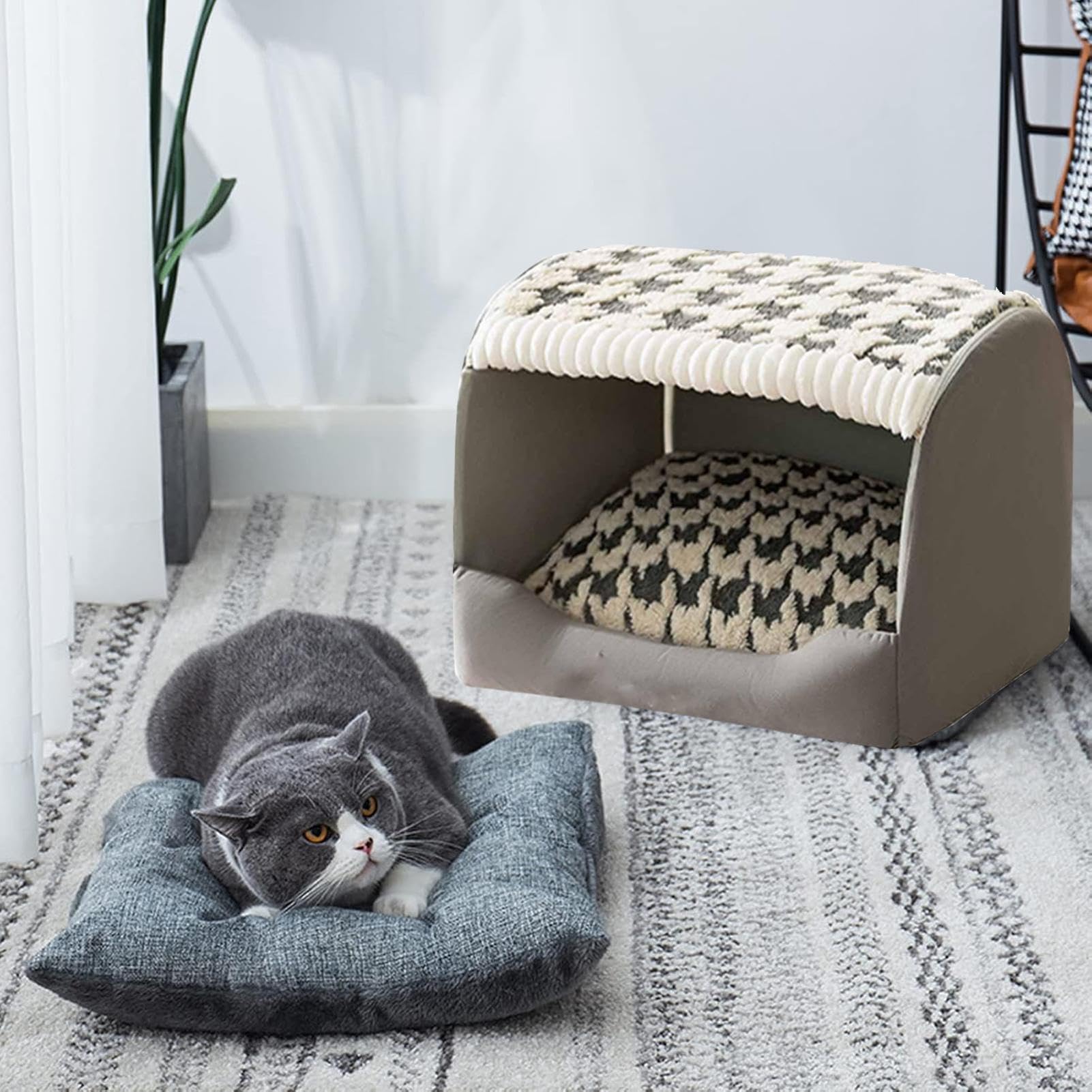 Gemütliches kleines Haustierbett | Indoor Kätzchen Versteck | Rutschfestes wasserdichtes Katzenhaus | Haustierbett für Indoor-Katzen, bequemes Katzenzubehör, perfektes Versteck für Katzen und Kätzchen