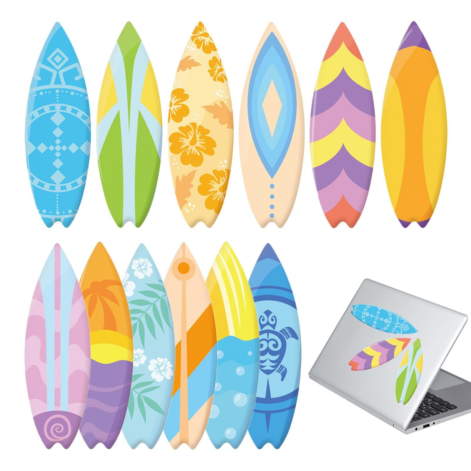 GEDOX Pegatinas de Surf, Pegatinas Temáticas Playa Verano 60 Piezas, Divertida decoración de Tablas de Surf, Lindas calcomanías de Playa, Ventana de favores de Fiesta de Tablas de Surf, Parachoques,