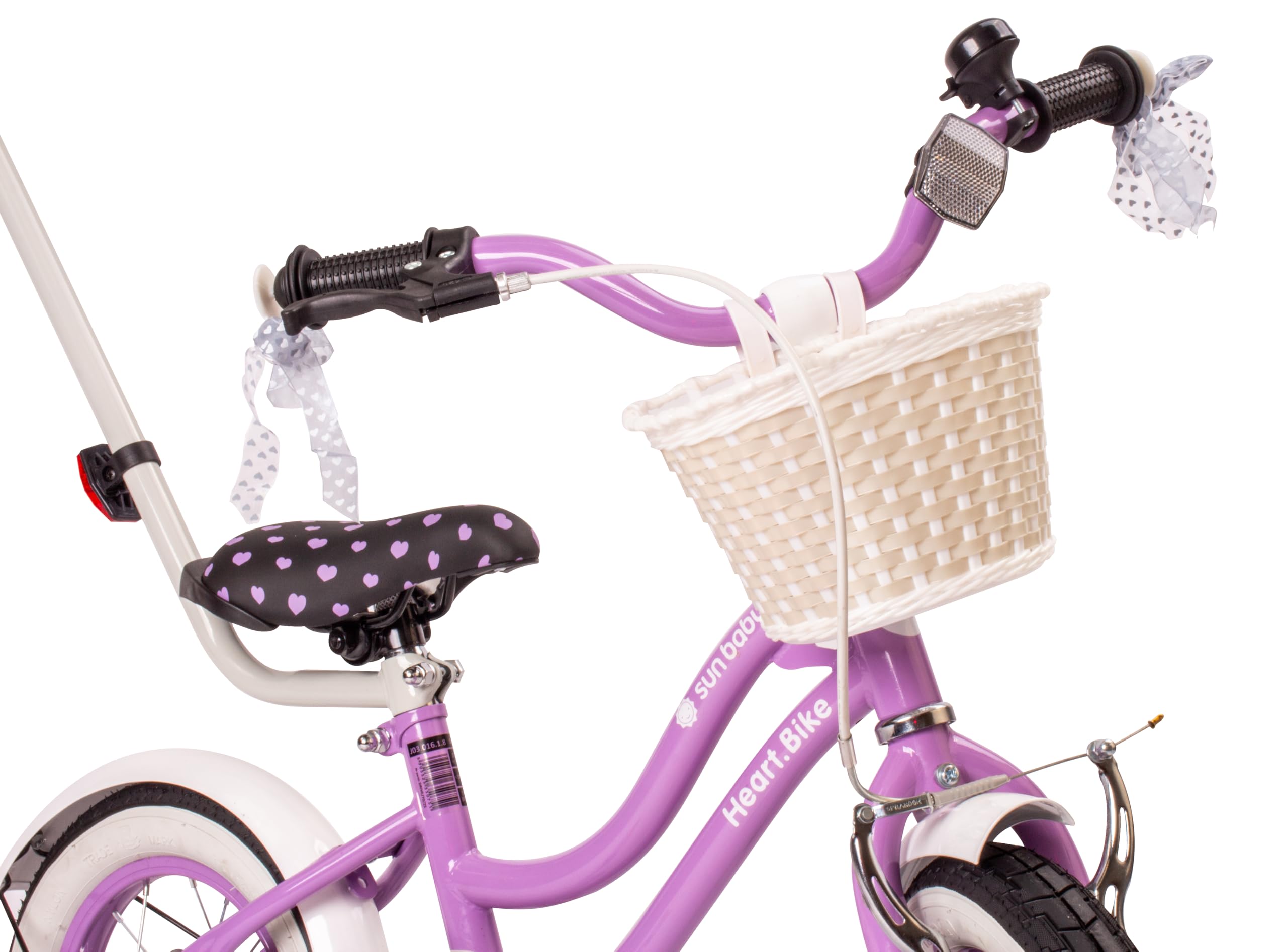 sun baby Bicicleta para niñas Heart Bike, tamaño de Rueda 12 14 16 Pulgadas, con Barra de Empuje Desmontable, Bicicleta Infantil para niñas de 2 a 6 años — view 5