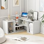 Giantex Bookshelf TV Stand for TVs up to 55", 2 Pieces Free-Combination Entertainment Center with Storage Cubes, Modern Media TV Console Table, Open Storage Bookcase for Living Room, Bedroom (White)