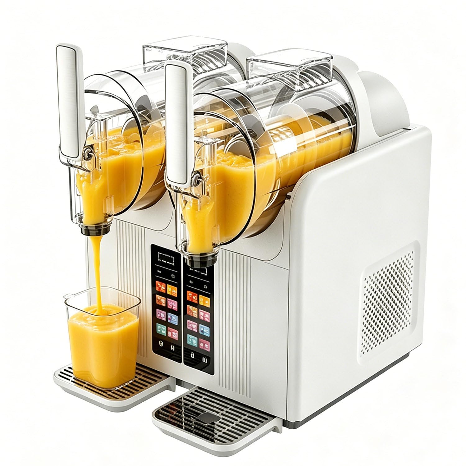DowPie 2-Tank Countertop Slush & Soft Serve Beverage Maker White-110V-120V