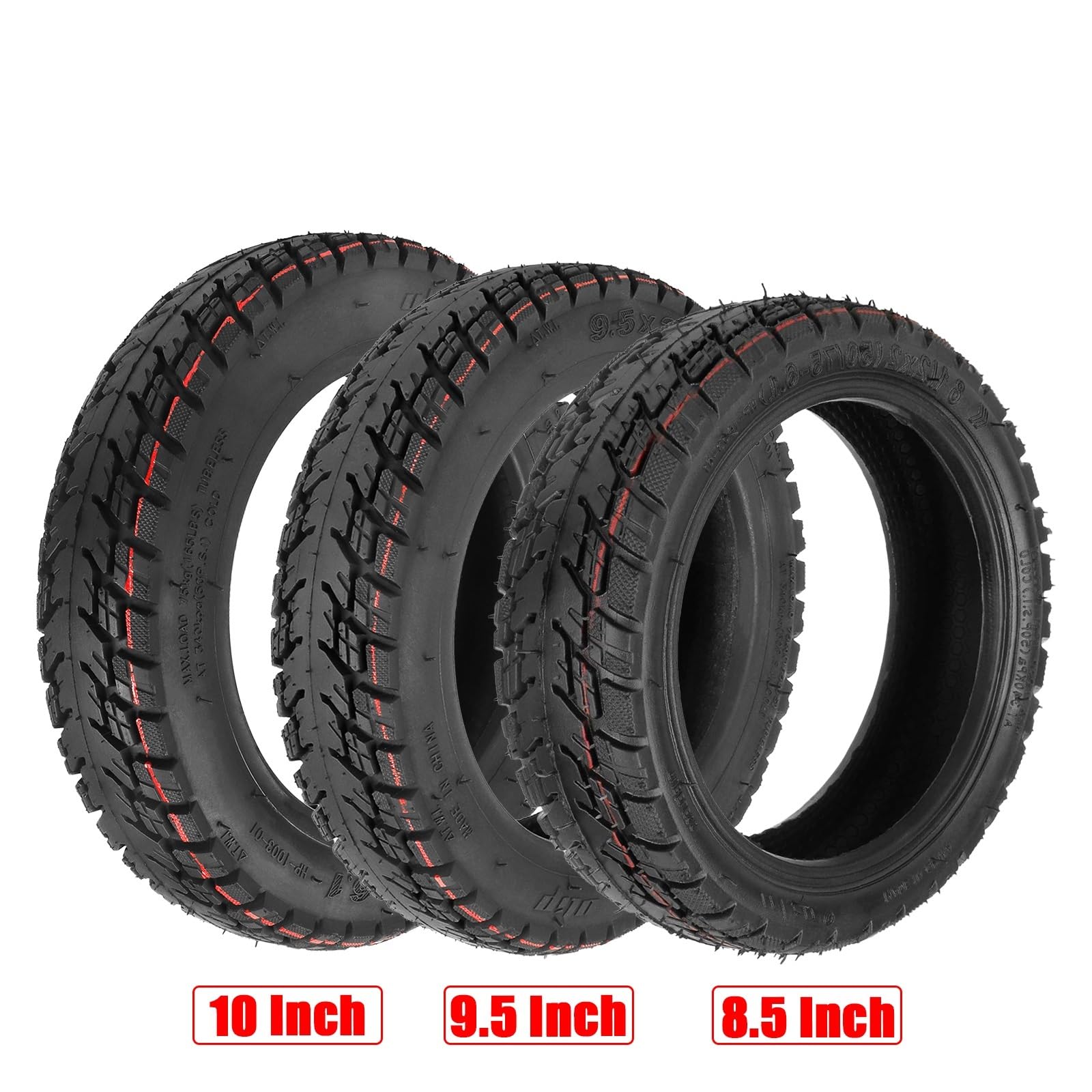 Neumático sin cámara de 8,5 a 10 pulgadas for patinete eléctrico (8 1/2 x 2, 9, 2-6,1,1). Repuestos(8.5 Inch 8 1 2x2)