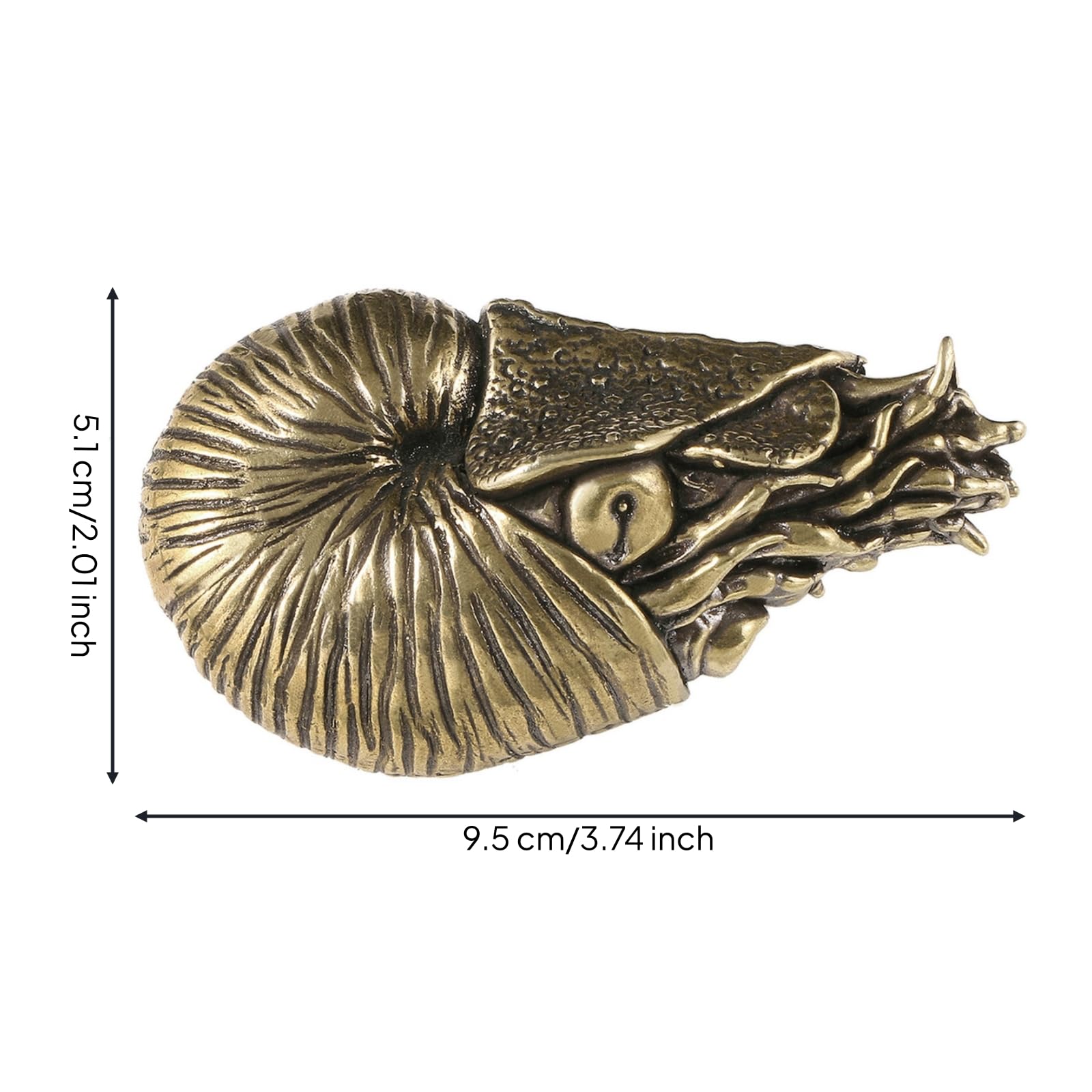 Baoblaze Escultura en Metal Dorado Acabado Cuerpo Pesado Espiral Tallada Adorno Interior para Escritorio Hogar Apta para Regalo