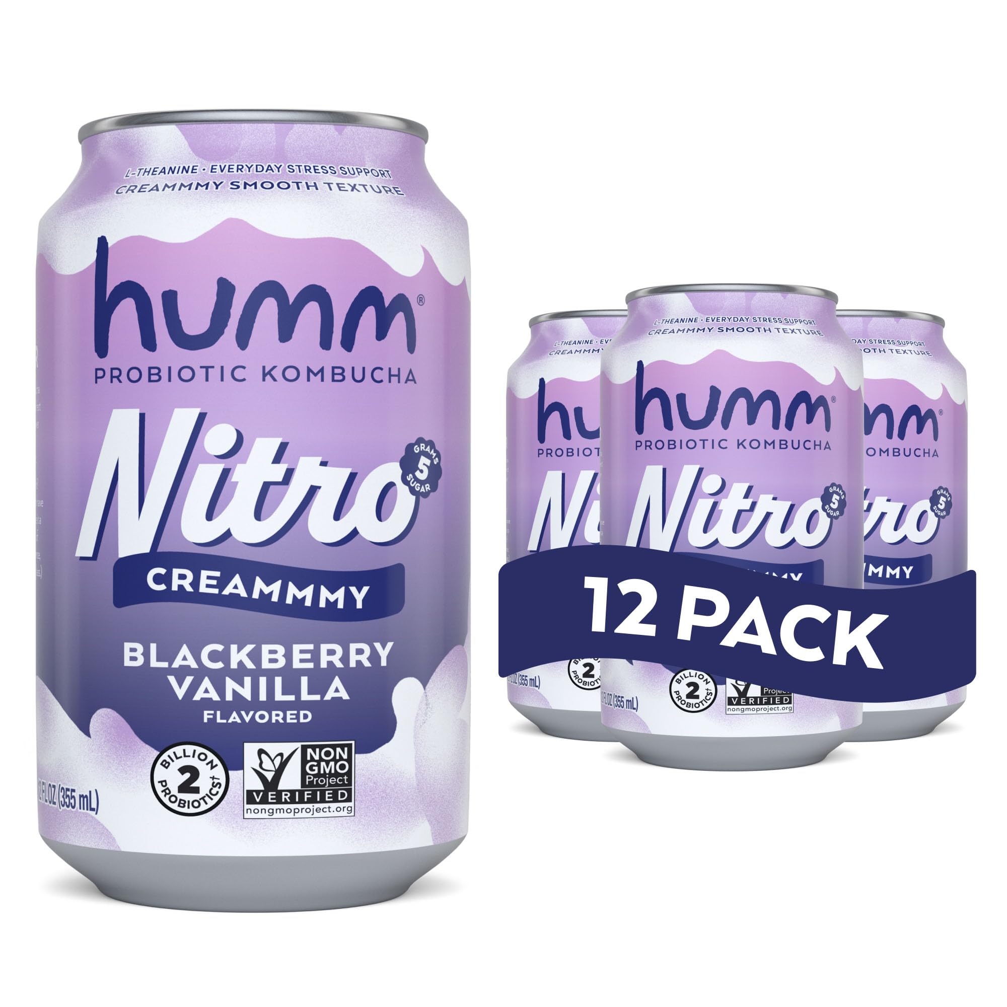 Amazon.com: Humm Nitro Kombucha Blackberry Vanilla, Creamy Smooth