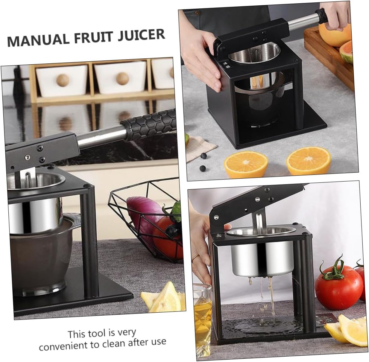 Manual Fruit Juicer Hand Press Squeezer Cold Press Juice Maker for Household Extraction Rate Easy to Use Multipurpose Citrus Juicer for Home and Commercial Use