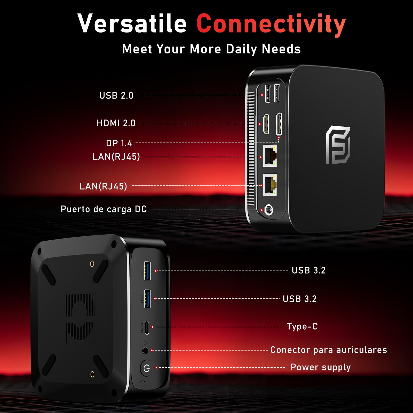 NAIKLULU Mini PC N95 (da 1,0 a 3,4 GHz) Win 11 Pro 16 GB RAM 512 GB SSD, Mini PC Micro Desktop Computer, Supporta schermi 4K, Tipo-C/USB 3.2/RJ45(Gigabit Ethernet)