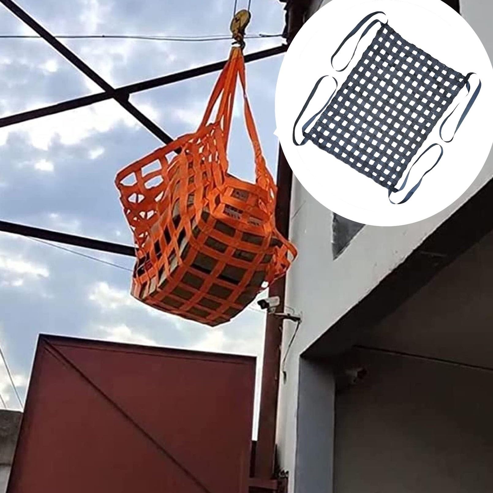 Generisch Lastenaufhängungsnetz – Hebenetze für Ladung, Hebenetz für das Be- und Entladen von Gütern, Lastennetz zum Heben Schwerer Lasten, (Größe: 2 x 2 m/Maschenweite: 15 cm/Tragfähigkeit: 2,5 t