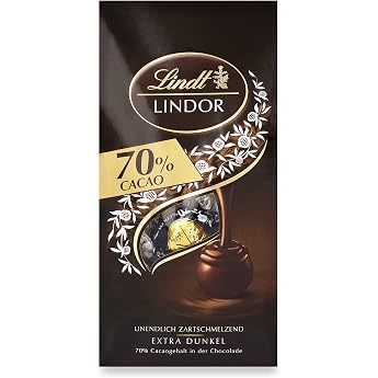 Lindt Chocolate LINDOR Balls 70% Cocoa Extra Dark 136 g Bag Soft Melting Dark Chocolate Chocolate Gift