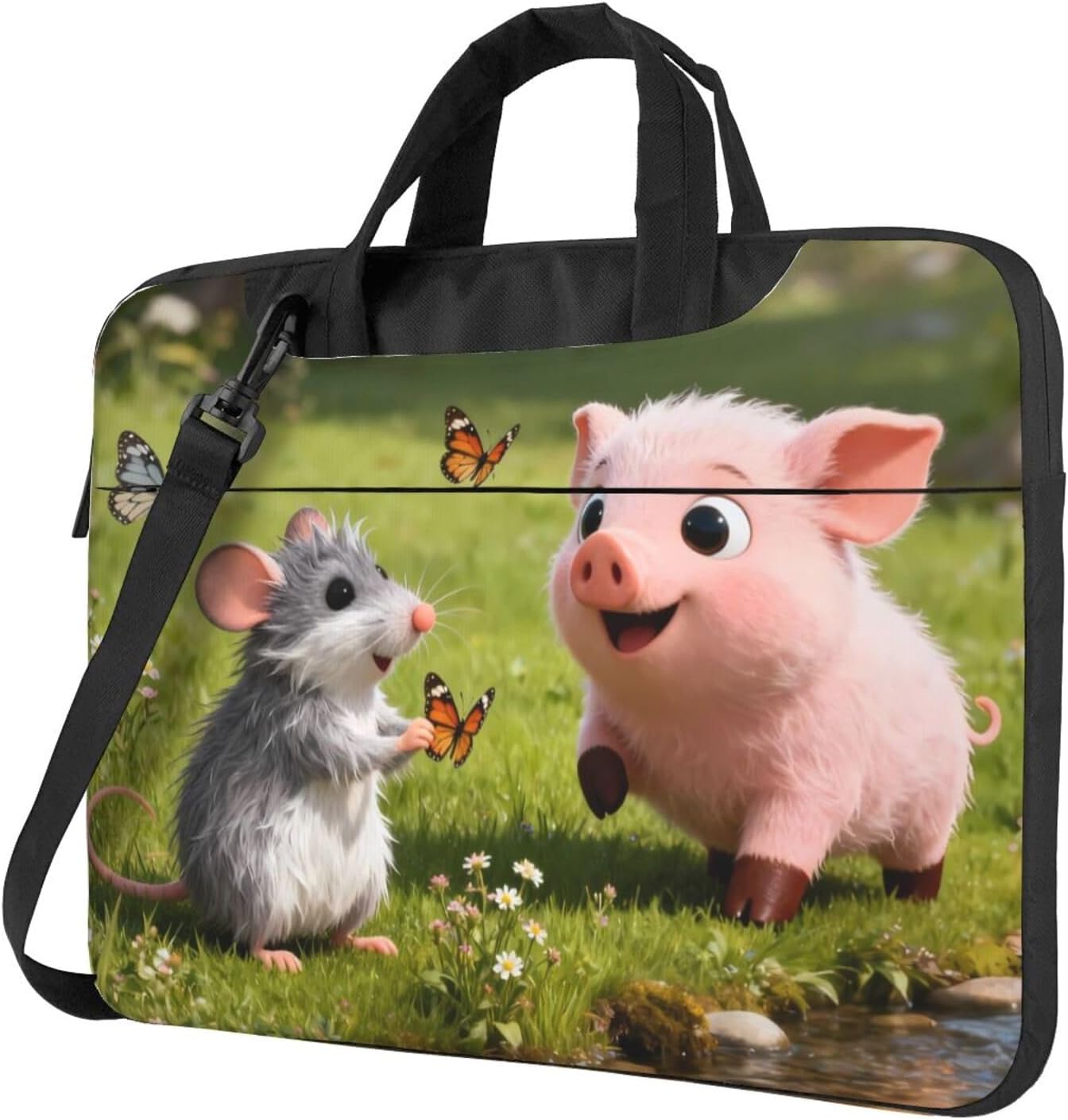 Cute Laptop Crossbody Bag Laptop Briefcase With Shoulder Straps & Handle Notebook Bag For Office Business