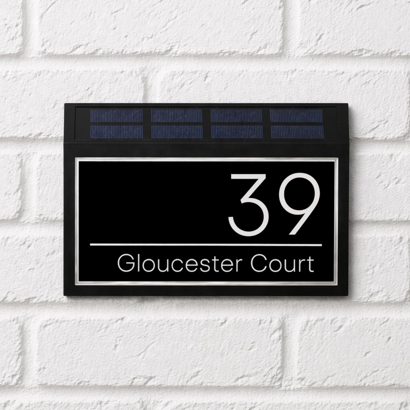 HOUSE SIGNS DIRECT - House Numbers Plaques With Solar Light House Signs Door Number For Wall With Light Name Plaques For Outside