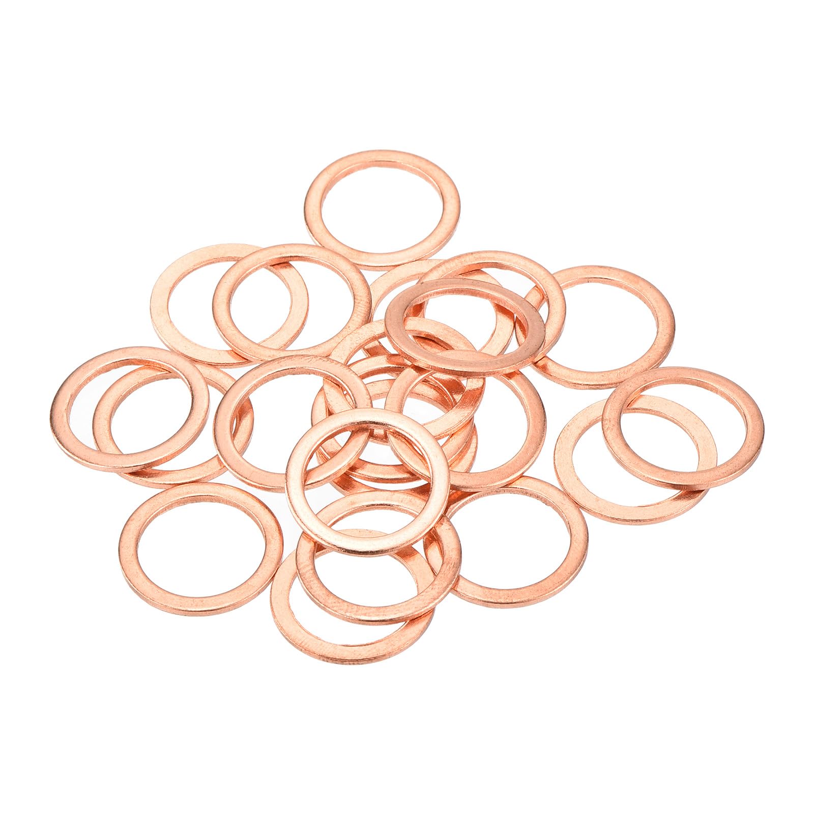 QUARKZMAN 22 sztuki płaskich uszczelek miedzianych, 12 x 16 x 1 mm, miedź, ulepszone, płaskie, metryczne uszczelki uszczelniające do armatury hydraulicznej, śruby, nakrętki, naprawy elektroniki