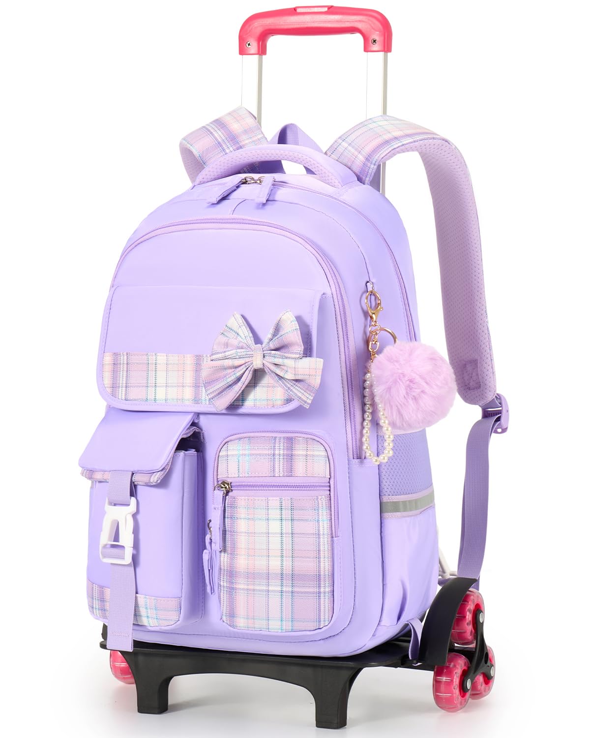 Tanou Zaino Trolley Scuola Elementare e Media per Ragazze, Staccabile