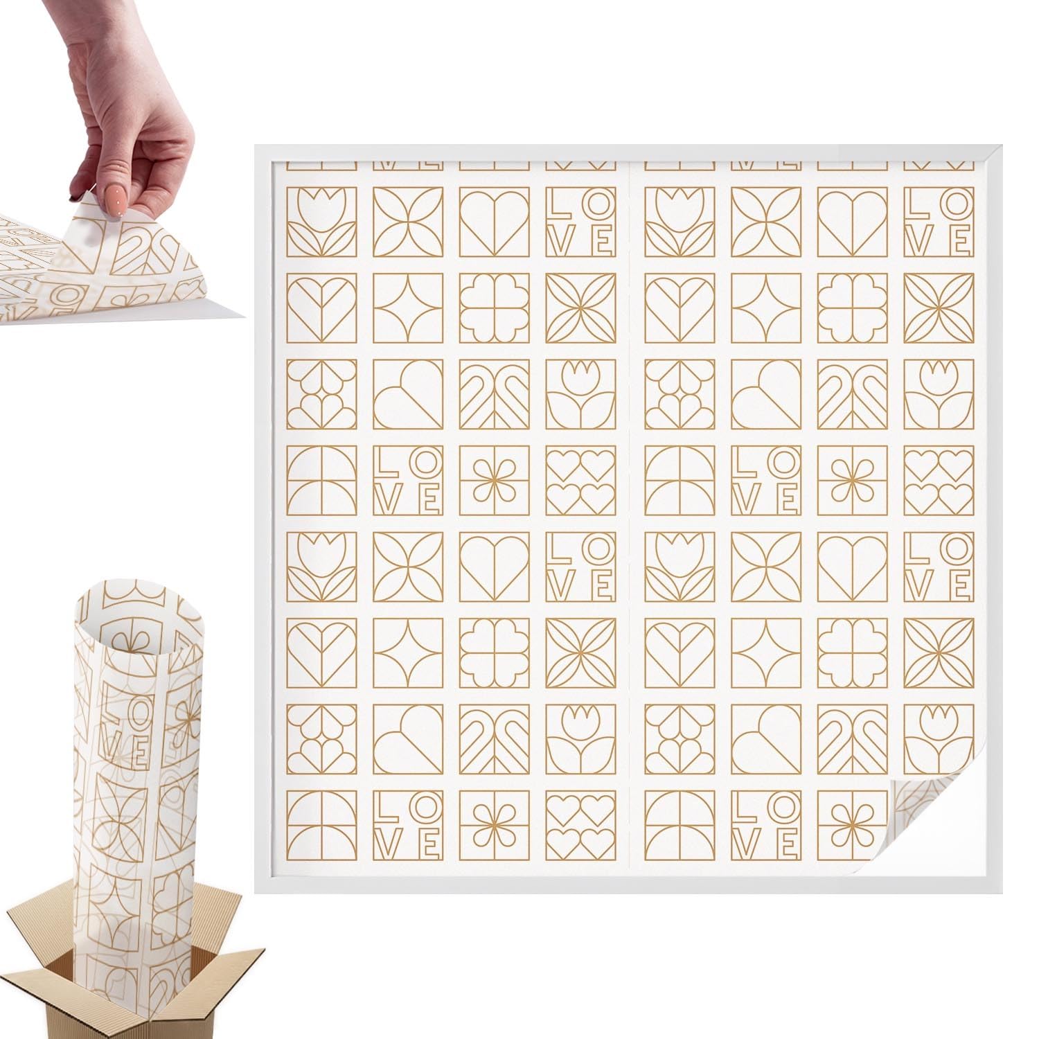 Film pour vitre intimité haut de gamme motif vitrail géométrique