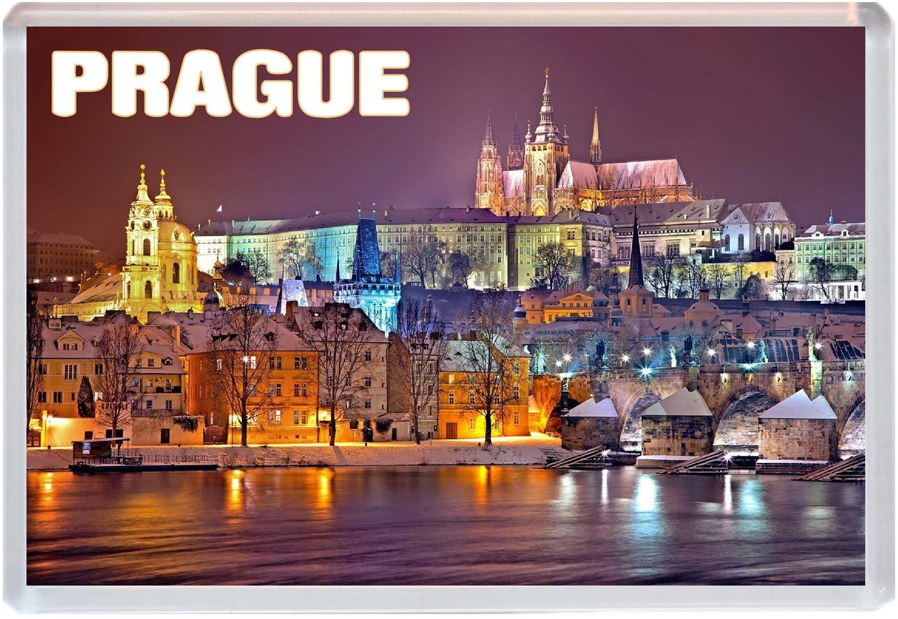 Baked Bean Store Multicolor Prague - Czech Republic - Jumbo Fridge Magnet 96 X 67Mm Bbsfhm1500
