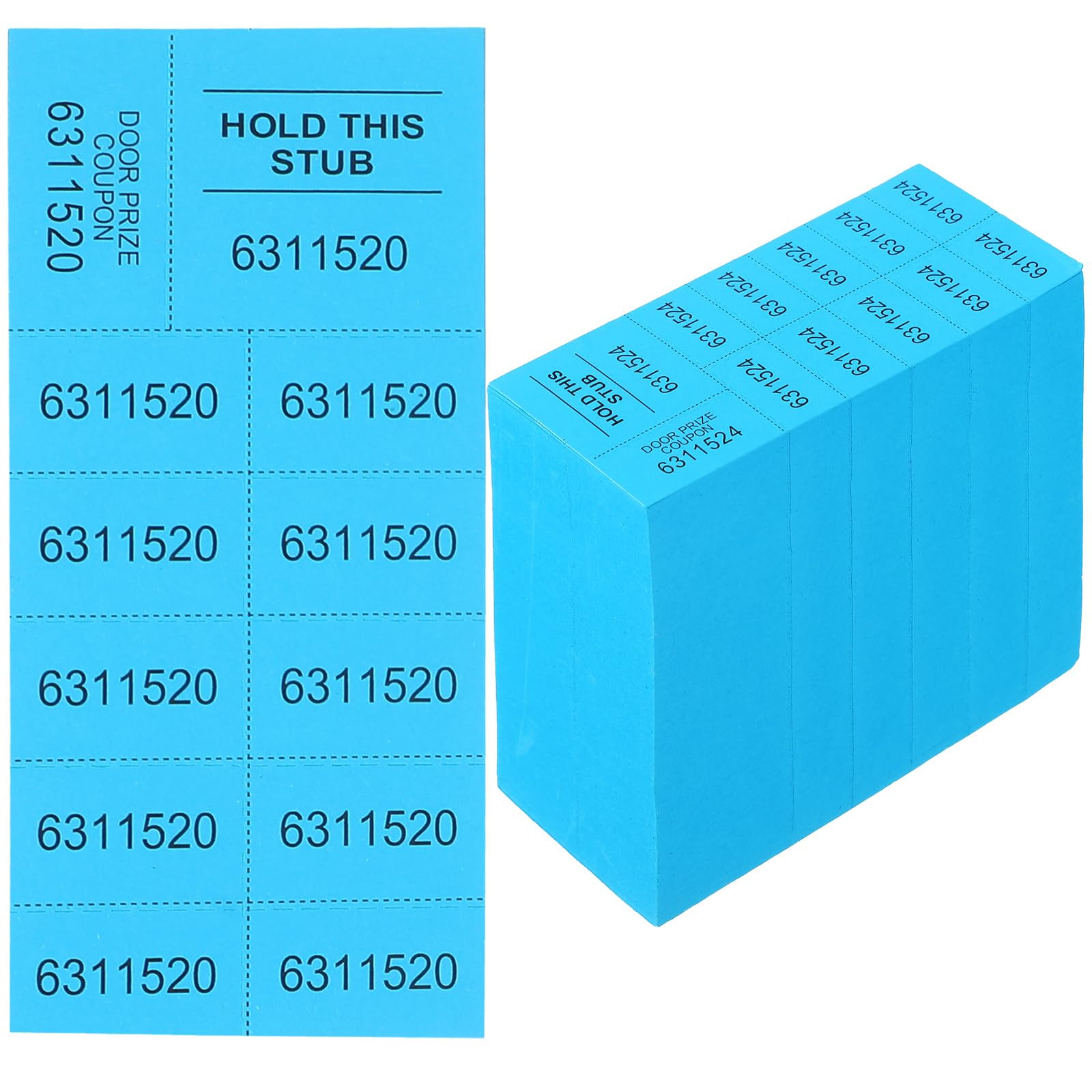 Kosiz 504 Sheets Raffle Auction Tickets with 10 Bid Numbers Raffle Tickets for Silent 10 Bid Numbers Basket Auction Church Events(Lake Blue)