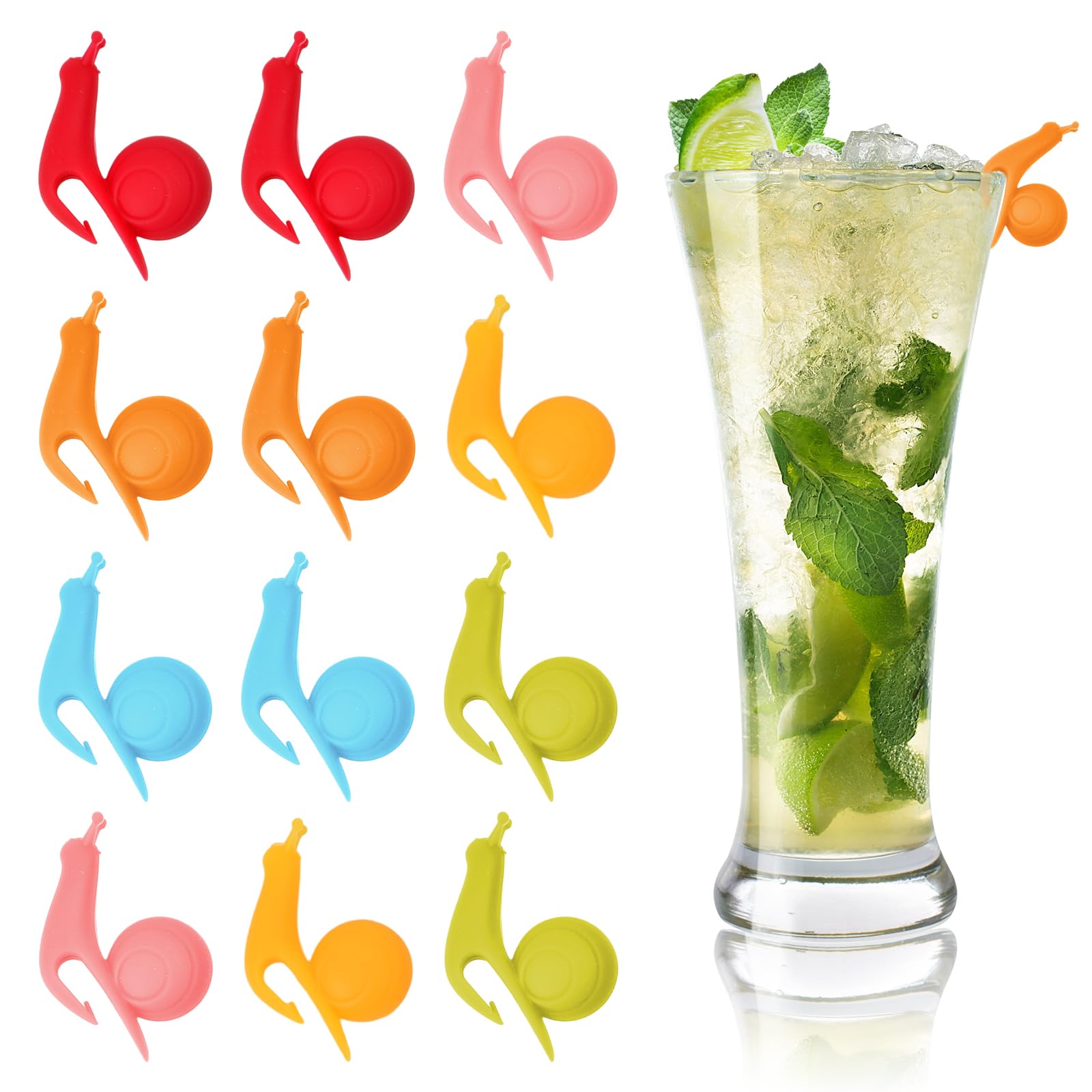 Segnabicchieri In Silicone TYXHXTF - 65 Pezzi Colorati Per Feste, Identificazione Bicchieri Da Vino E Cocktail