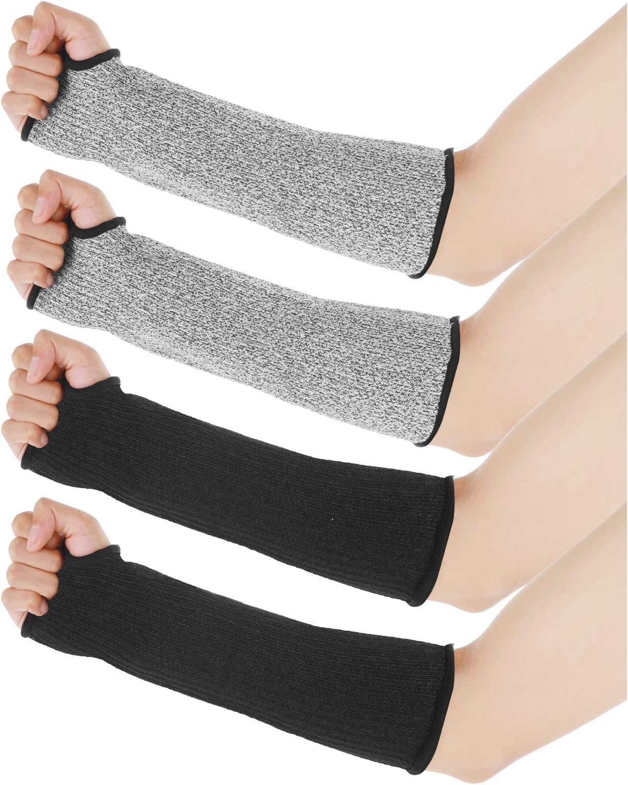 2 Pairs Cut Resistant Sleeves With Thumb Hole For Men Women Arm Work Arm Protection Sleeves Level 5 Protective Breathable Arm Protectors For Farmer Gardening Thin Skin And Bruising Kitchen Welding
