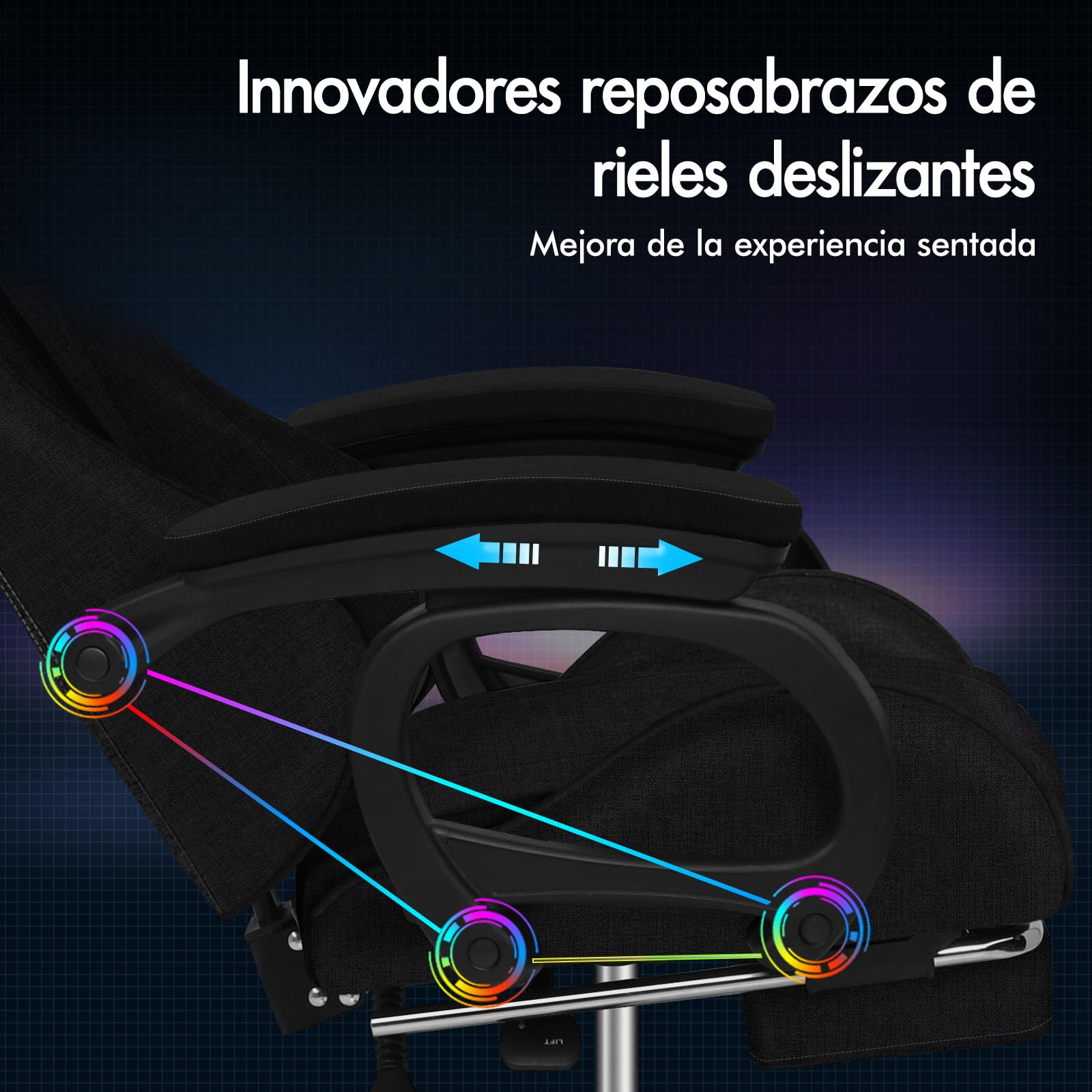 ALFORDSON Silla Gaming Oficina Reclinable con Masajeador, Silla Gamer Ergonómica con Cojín Lumbar y Cervical, Respaldo Alto Acolchado, Ideal Videojuego,Escritorio,Ordenador,Oficina, Lino(Negra)